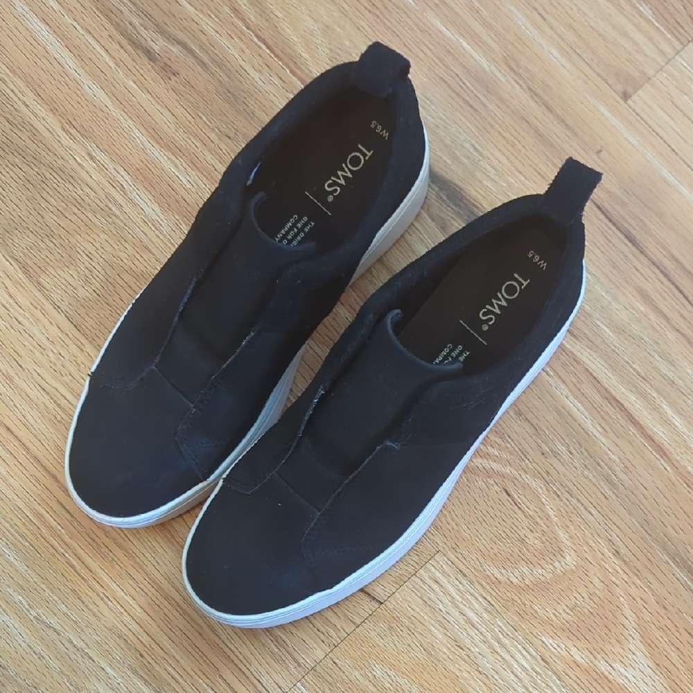 TOMS Black Slip-On Sneakers